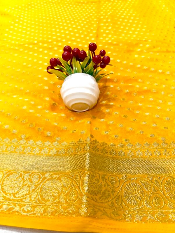 Gold colour shifon georgette saree - Image 2