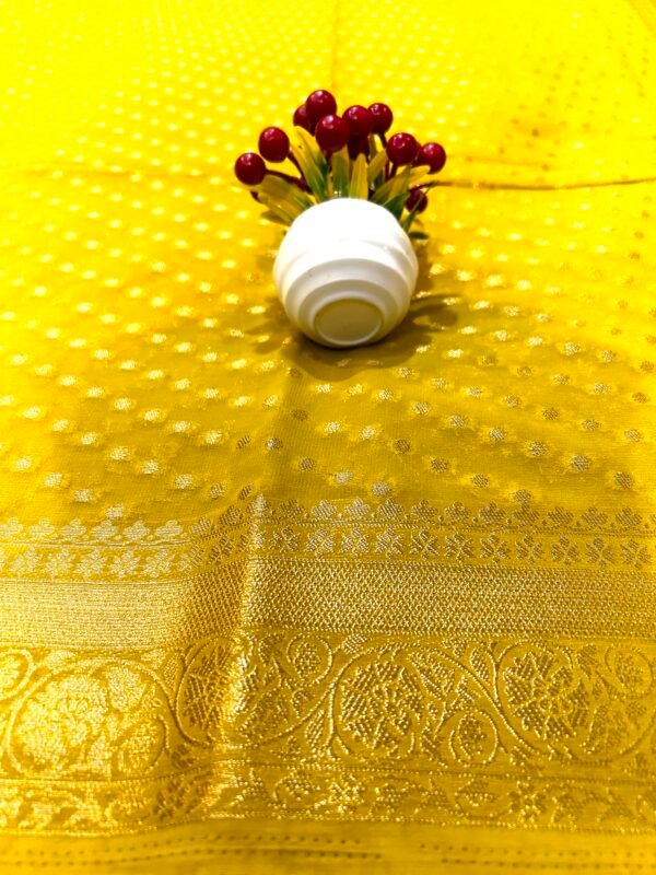 Mustard colour shifon georgette saree - Image 2