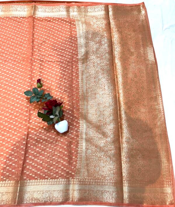 Peach colour shifon Georgette saree