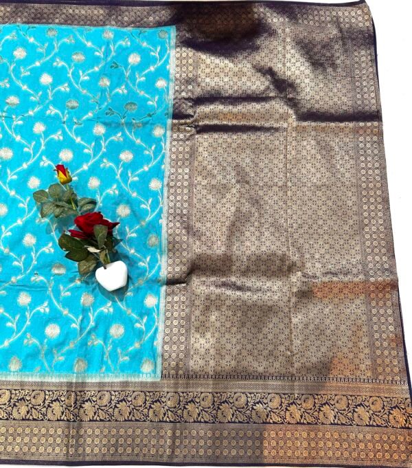 Safaya contras colour fancy georgette jaal saree