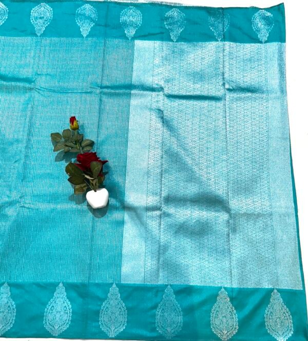 Safaya colour silk georgette stripes brocade saree