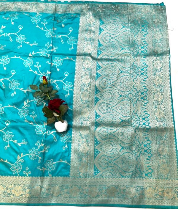 Safaya colour H.O silk flower jaal saree