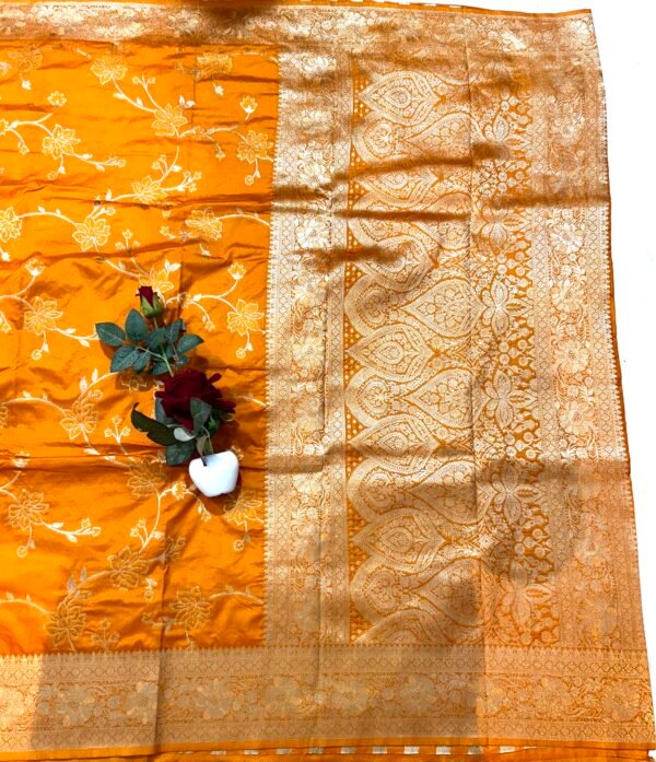 Fanta colour H.O silk flower jaal saree