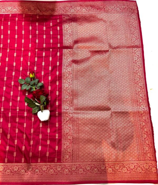 Maroon colour H.O silk stripes buti saree