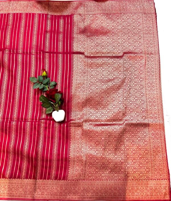 Maroon colour H.O silk stripes line saree