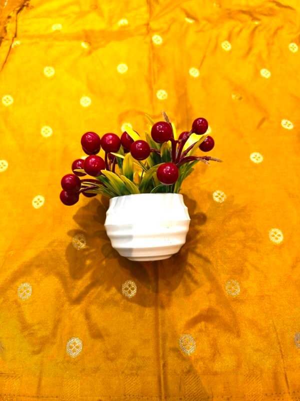 Mustard colour H.O silk chinna buti saree - Image 3