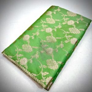 Elegant Green Katan Silk Saree with Floral Vine Weaving