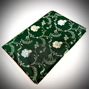 Deep Green Katan Silk Saree with Floral Vine Weaving