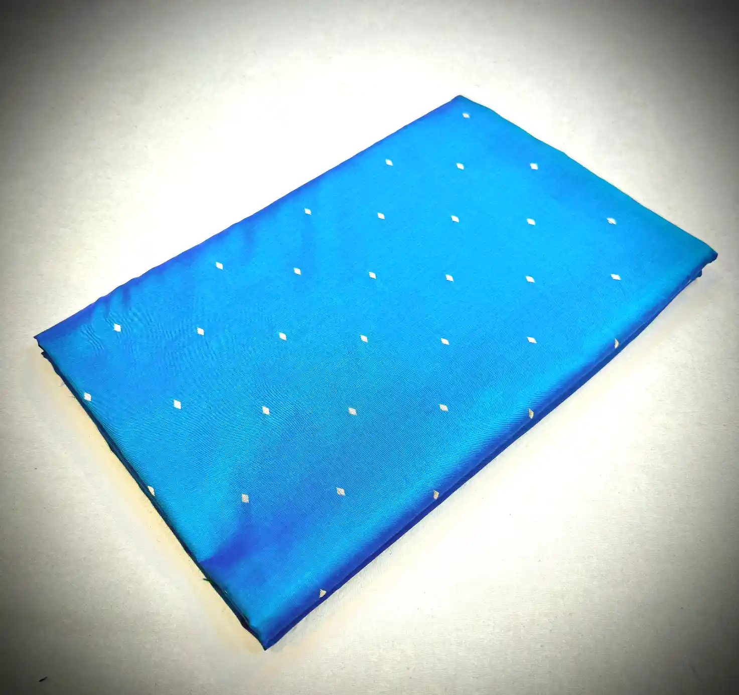 Sky Blue Katan Silk Saree with Minimal Butti Design